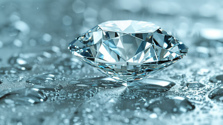 Close-up of diamond on water dropsの素材