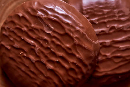 Chocolate drenched cookies. High quality photoの写真素材