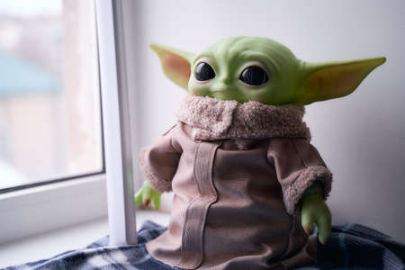April, 2021: The Child, Grogu or baby Yoda, fictional character from the TV series The Mandalorianのeditorial素材