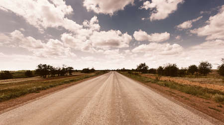 The road going into the clouds. Summer landscape