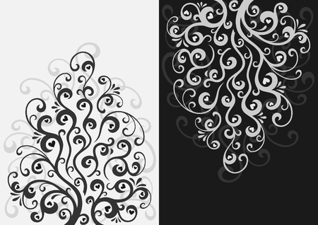 Floral illustration of love tree - two variants.のイラスト素材