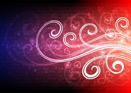 Abstract red floral illustration.のイラスト素材