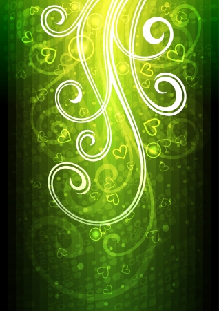 Abstract green vector floral illustration.(RGB, EPS10)のイラスト素材