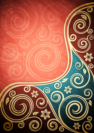 Abstract vintage floral vector illustration のイラスト素材