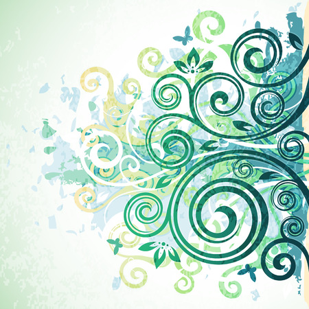 Abstract floral grunge illustrationのイラスト素材