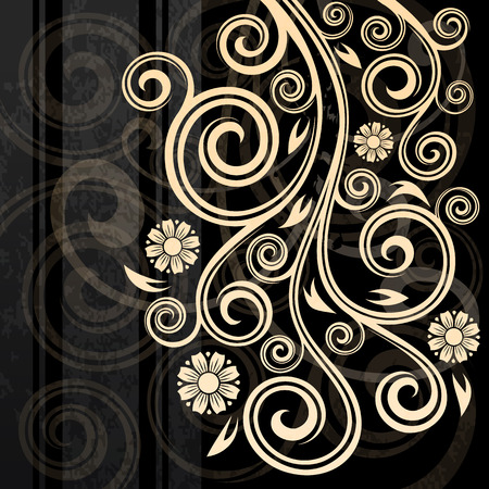 Abstract floral vintage illustration のイラスト素材