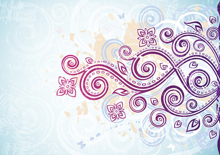 Abstract vintage floral vector illustration.のイラスト素材