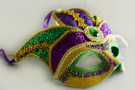 Jester mask with large gem.  Object only.  No people.  White background.の写真素材