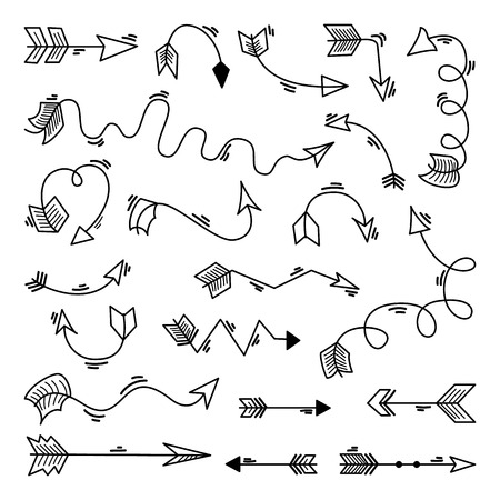 Set of hand drawn arrows.のイラスト素材