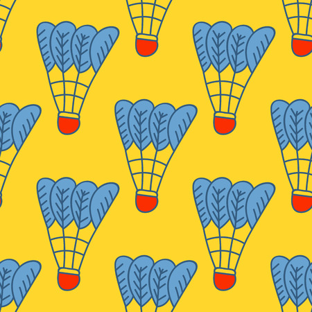 Seamless pattern with hand drawn shuttlecocksのイラスト素材