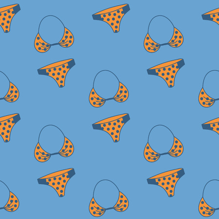 Seamless pattern with hand drawn swimming suit.のイラスト素材