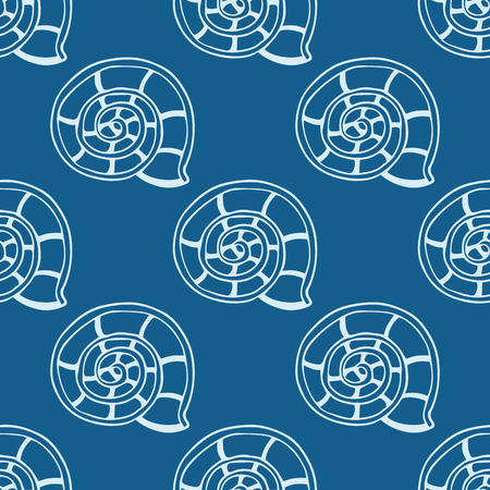 Abstract seamless pattern with hand drawn seashellsのイラスト素材