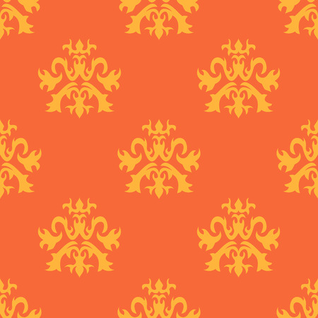 Abstract seamless ornate pattern in yellow and orange colors.のイラスト素材