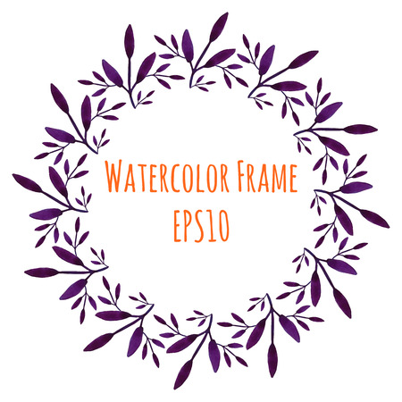 Hand drawn watercolor frame for card or invitation. Elegant hand drawn watercolor template for wedding invitations, cards and other celebrations.のイラスト素材