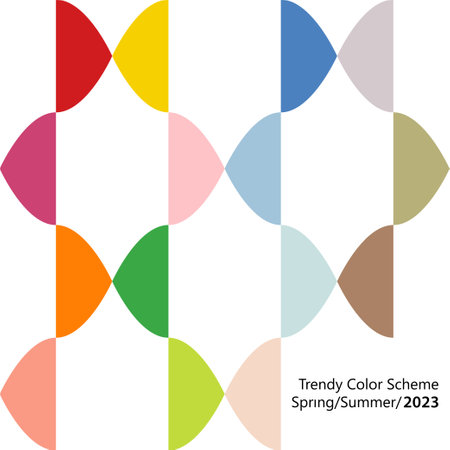 Pattern color design scheme for spring and summer season of 2023のイラスト素材