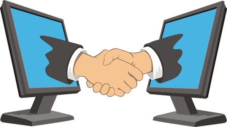 The deal between businesses via the Internetのイラスト素材