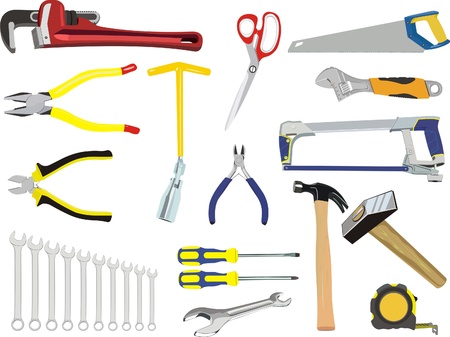 A set of hand toolsのイラスト素材