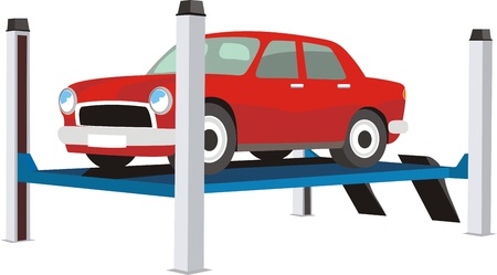 Car on a liftのイラスト素材