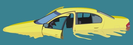 Flooding carのイラスト素材