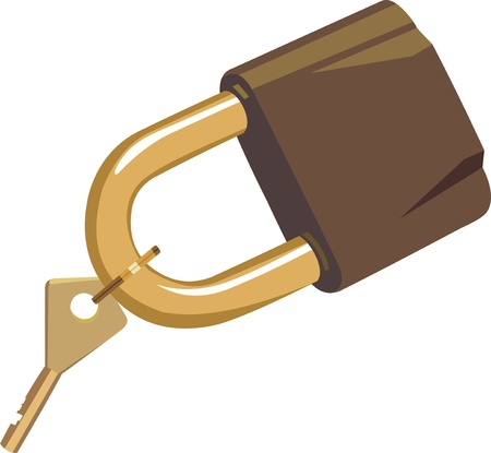 Padlock with a keyのイラスト素材