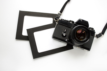 Photo frame to insert an image with cameraの写真素材
