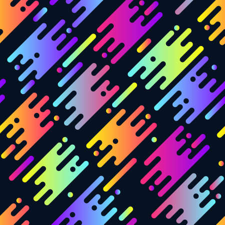 Abstract seamless pattern with flat geometric diagonal lines. Vector illustration in liquid style. Modern background for banner, print, poster, web.のイラスト素材