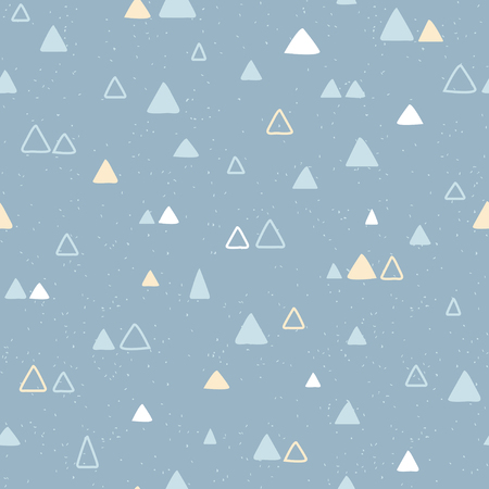 Geometric seamless pattern with triangle. Simple vector illustration. Handmade background in scandinavian style.のイラスト素材