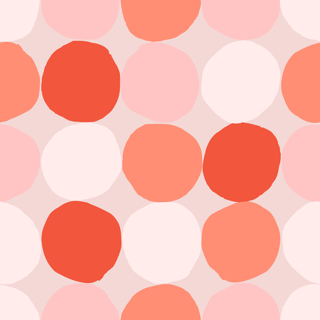 Geometric seamless pattern with polka dot background. Modern hand drawn textures. Vector illustration for print, wrapping paper, design.のイラスト素材