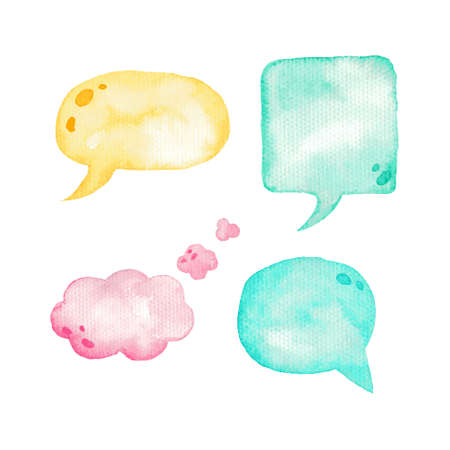 Watercolor speech bubbles setのイラスト素材