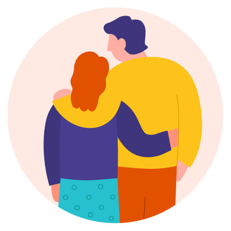 Warm family hugs, friendly hug concept. vector illustrationのイラスト素材