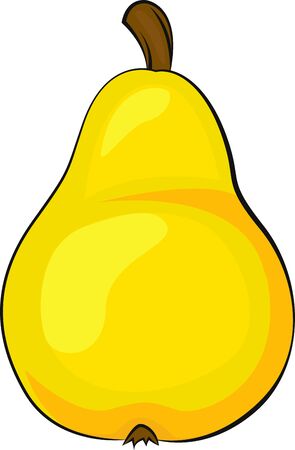 Isolated pear vector illustration. Vegetarian food. Bright, vivid and colorful fruit.のイラスト素材