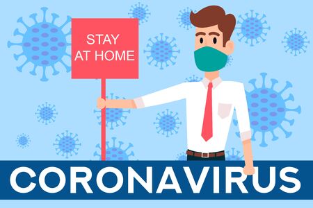 Stay Home Save Lives quarantine coronavirus illustration for social media, epidemic stay home save lives hashtag. Covid-19 Corona virus Web banner social mediaのイラスト素材