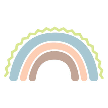 Cute pastel rainbow Boho Rainbow Element for Baby showerのイラスト素材