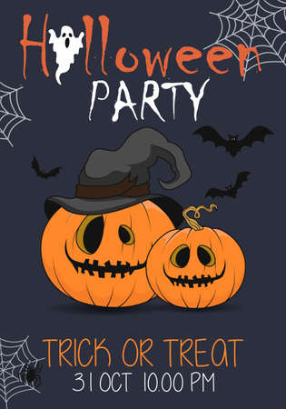Halloween party invitation vector illustration.のイラスト素材