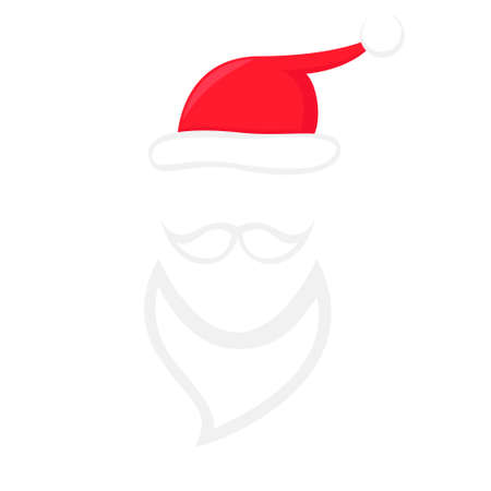 Christmas santa hat. Elf hat isolated. Flat vector illustration.のイラスト素材
