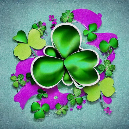 St. Patrick's Day background with four-leaf clover.