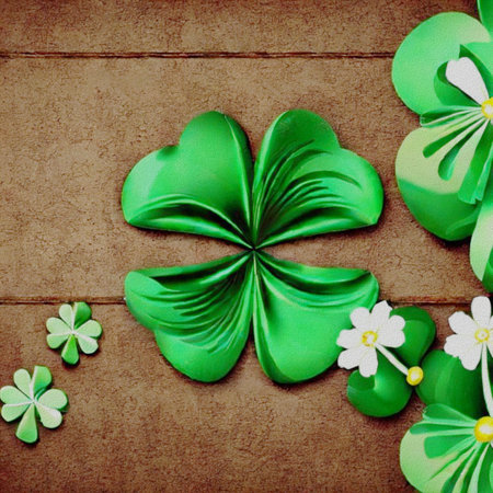 St. Patrick's day background with shamrock and clover leaves