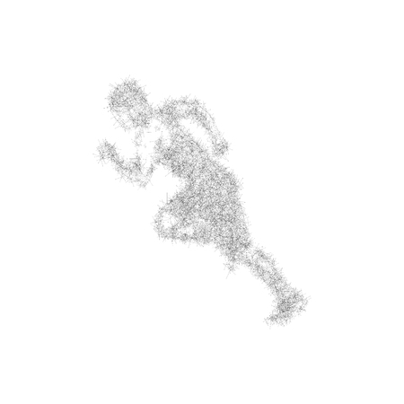 Running man. Modern abstract polygon vector design. Polygonal background pattern with triangles.  Healthy lifestyle illustration.のイラスト素材