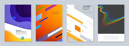 Brochure templates with geometric colorful patternsのイラスト素材