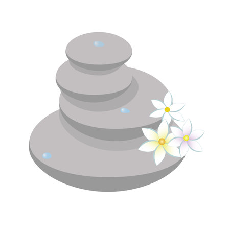 Spa stones for healing therapy, beauty and healthのイラスト素材