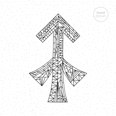 Sagittarius zodiac sign. Vector hand drawn horoscope illustration. Astrological coloring page.