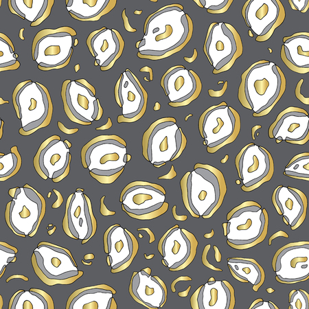 Hand drawn animal print seamless pattern. Abstract cheetah skin texture for surface design, textile, wrapping paper, wallpaper, phone case, fabric.の写真素材