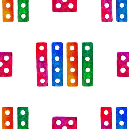 Watercolor hand painted geometric seamless pattern. Abstract background in modern style for surface design, textile, wrapping paper, wallpaper, phone case print, fabric.の写真素材