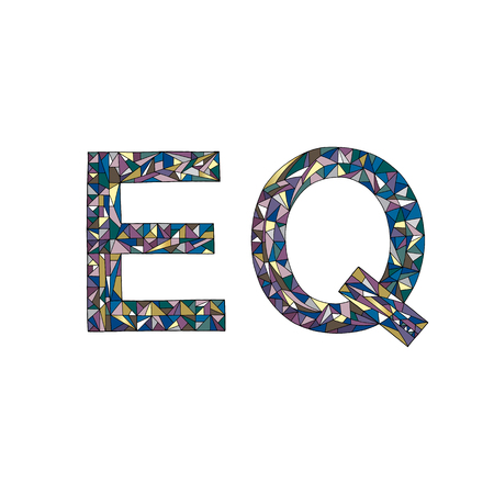 EQ hand drawn sign vector illustration. Emotional quotient design.のイラスト素材