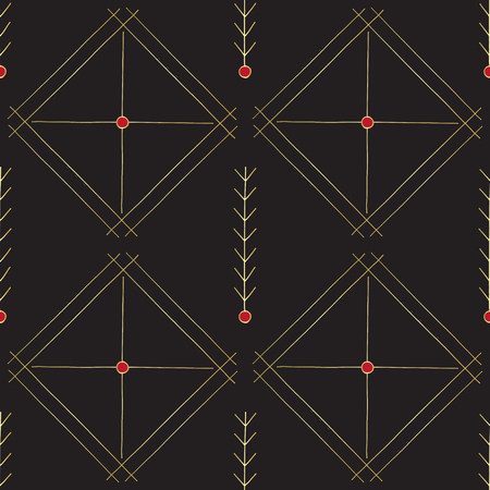 Hand drawn abstract seamless pattern. Geometrical minimalistic background in Scandinavian style. Elegant texture for surface designs, textiles, wrapping papers, wallpapers, phone case prints, fabrics.のイラスト素材