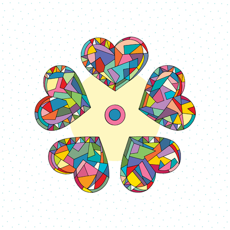 Hearts hand drawn abstract vector illustrations. Love cartoon background in modern style.のイラスト素材
