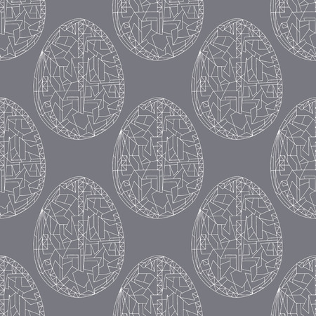 Easter eggs vector seamless pattern. Hand drawn abstract spring holidays background in modern style for surface design, textile, wrapping paper, wallpaper, phone case print, fabric.のイラスト素材