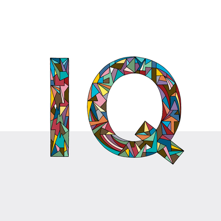 IQ hand drawn abbreviation vector illustration. Intelligence quotient font designのイラスト素材
