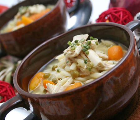 Chickensoup with riceの写真素材