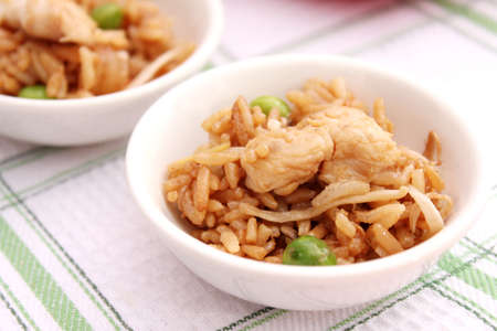 fried rice with chickenの写真素材